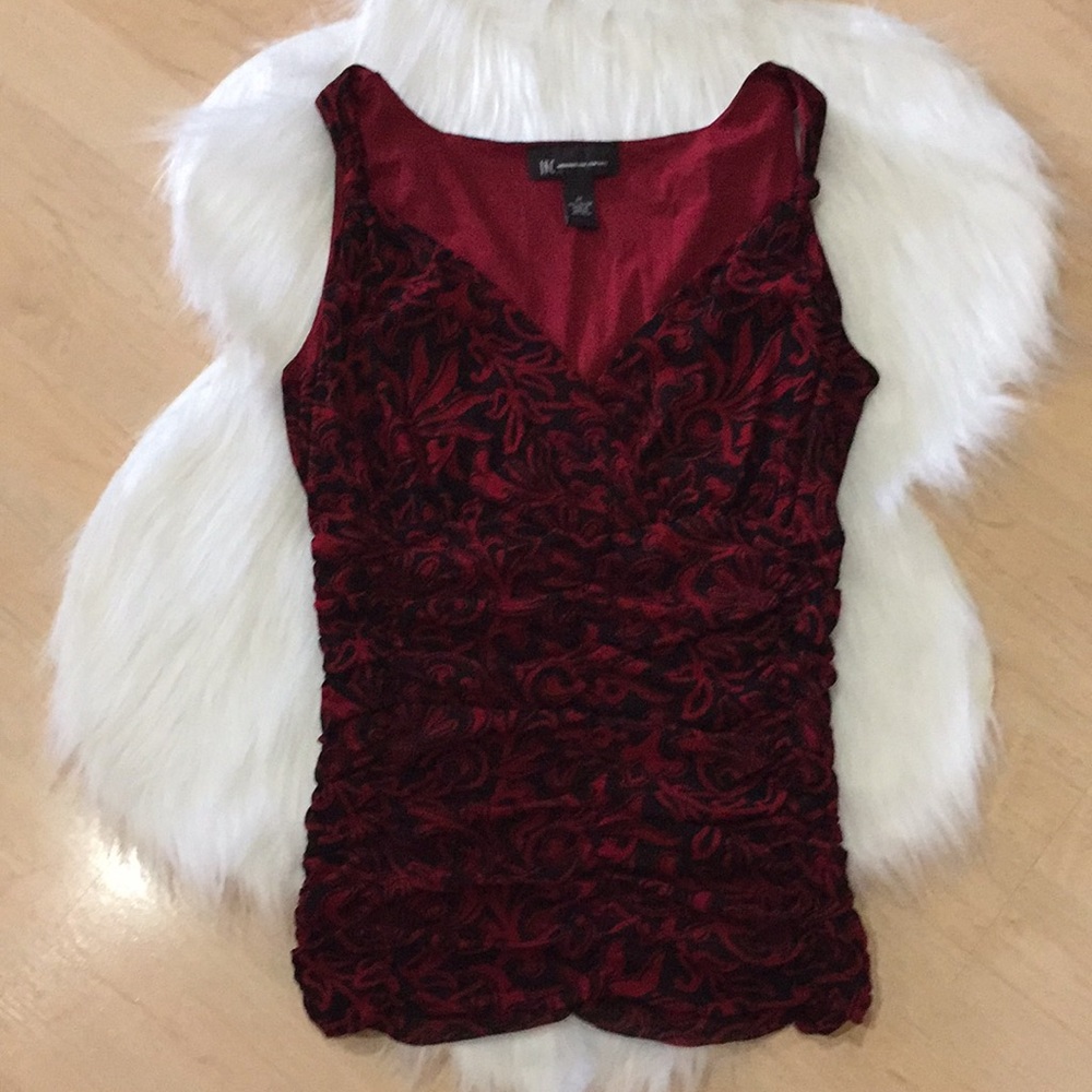 INC international concepts red and black top. Med